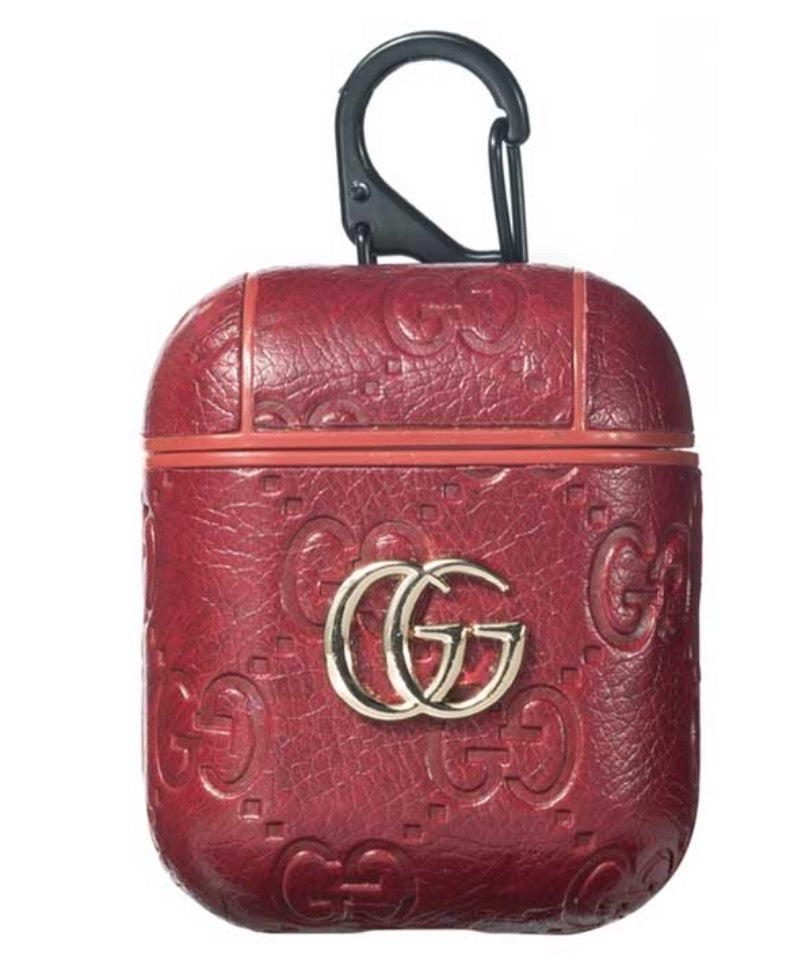 AirPod Case GG in red leather