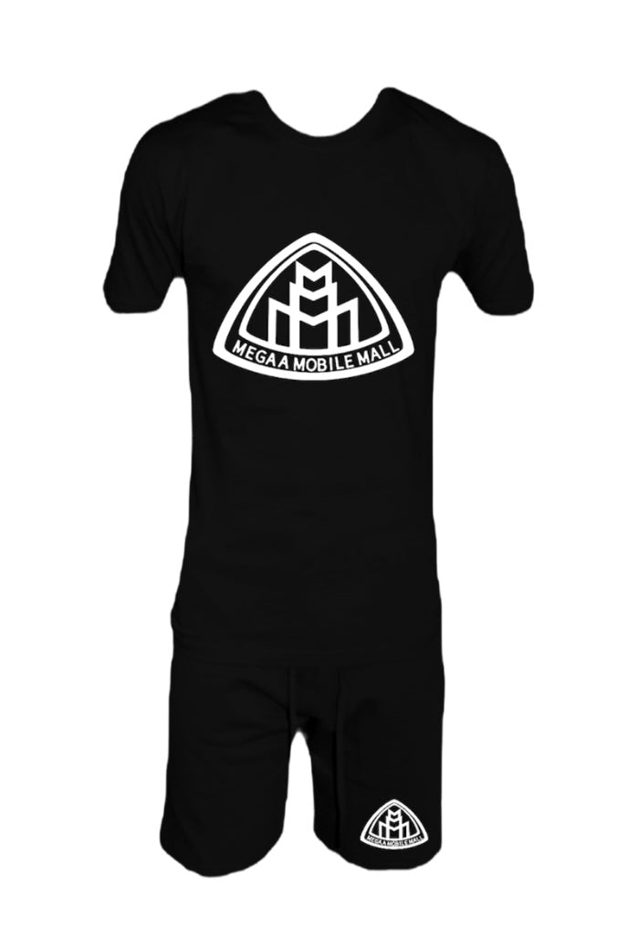 megaamobilemall Black Shirt/Short Logo Set white logo color