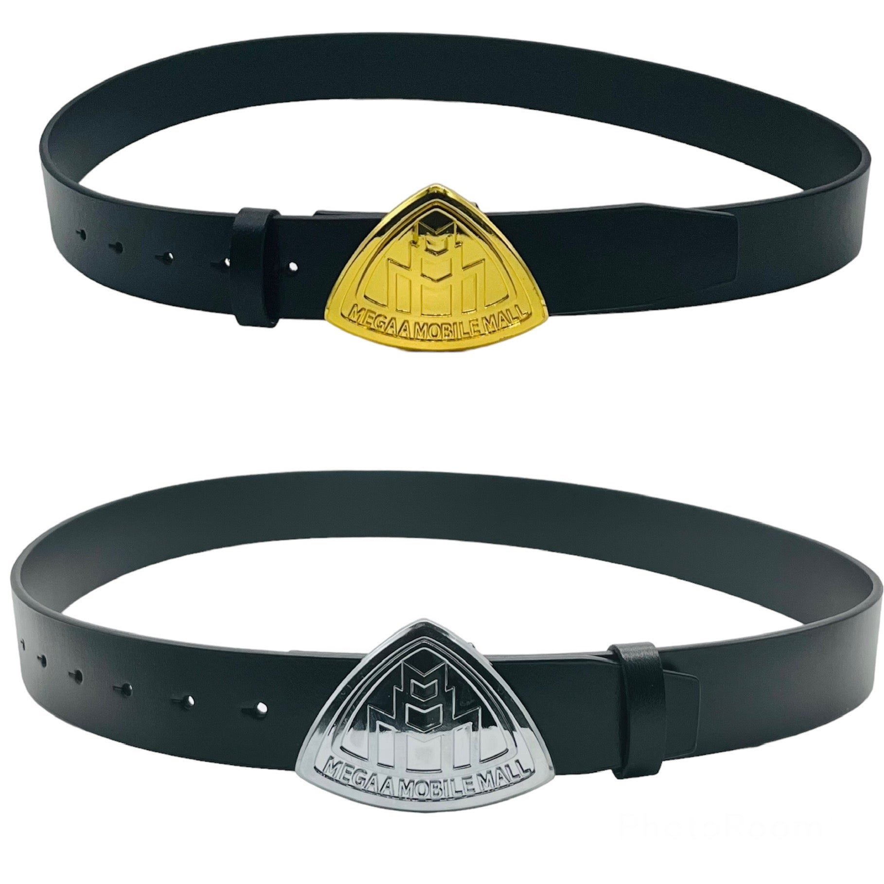 triple m megaamobilemall black leather belt with gold or silver buckle