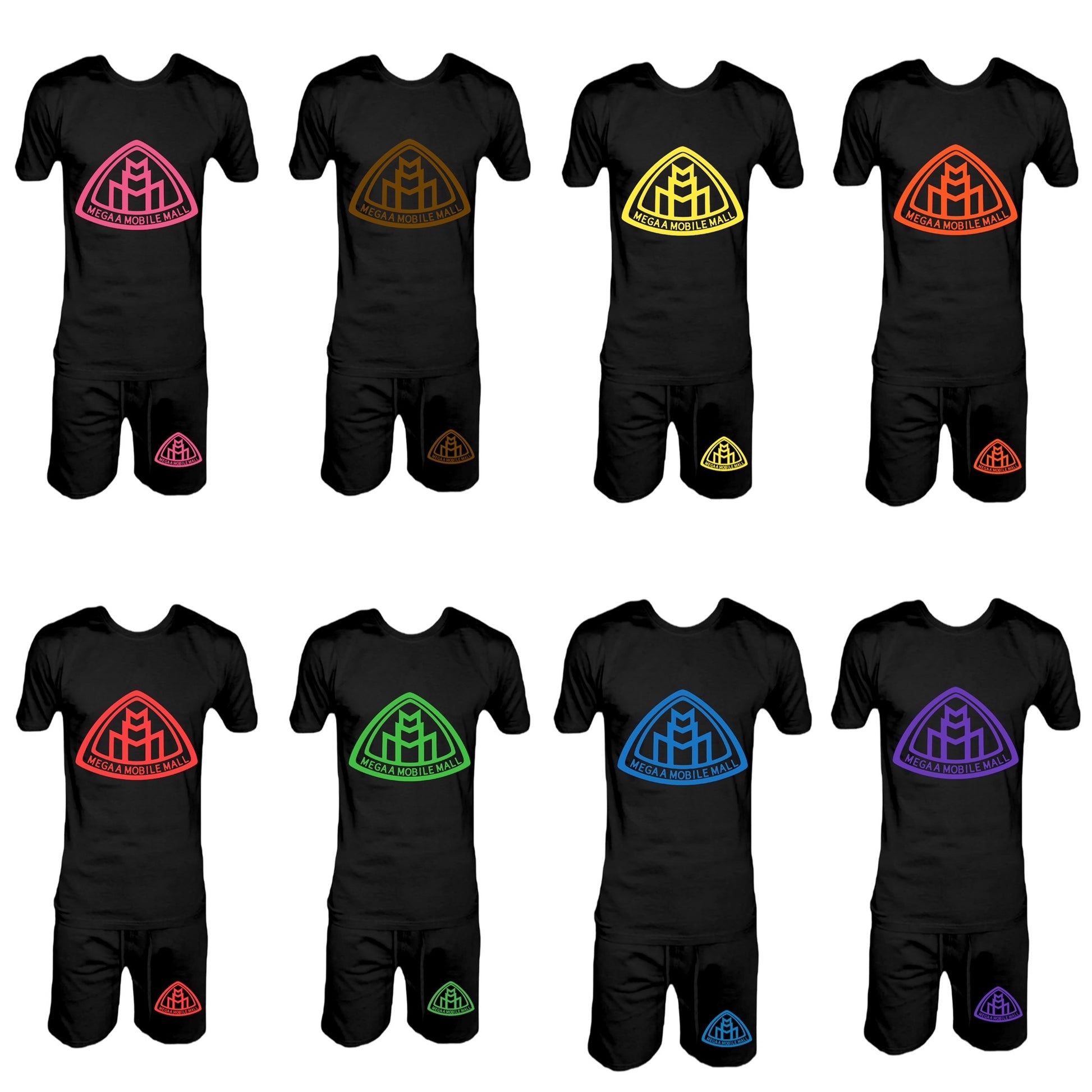 megaamobilemall Black Shirt/Short Logo Set 9 logo colors available