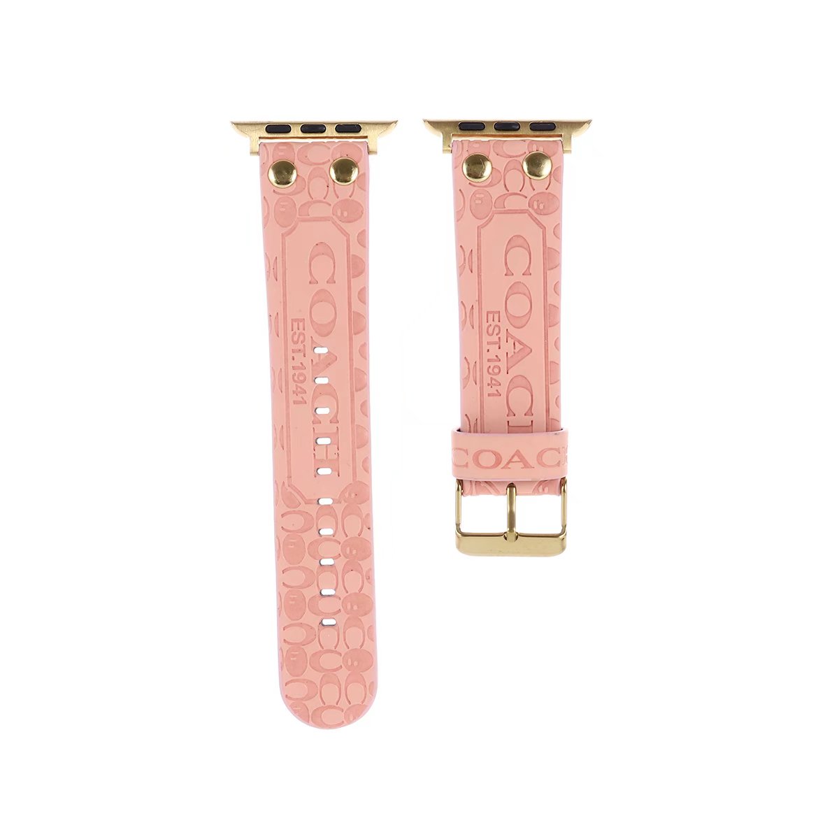 Debossed Coach Watch Band in pink