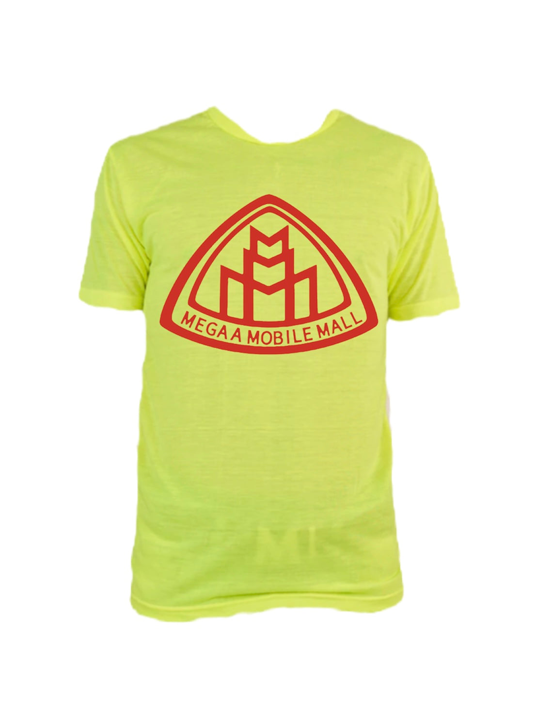 neon lime megaamobilemall short & shirt set in red logo