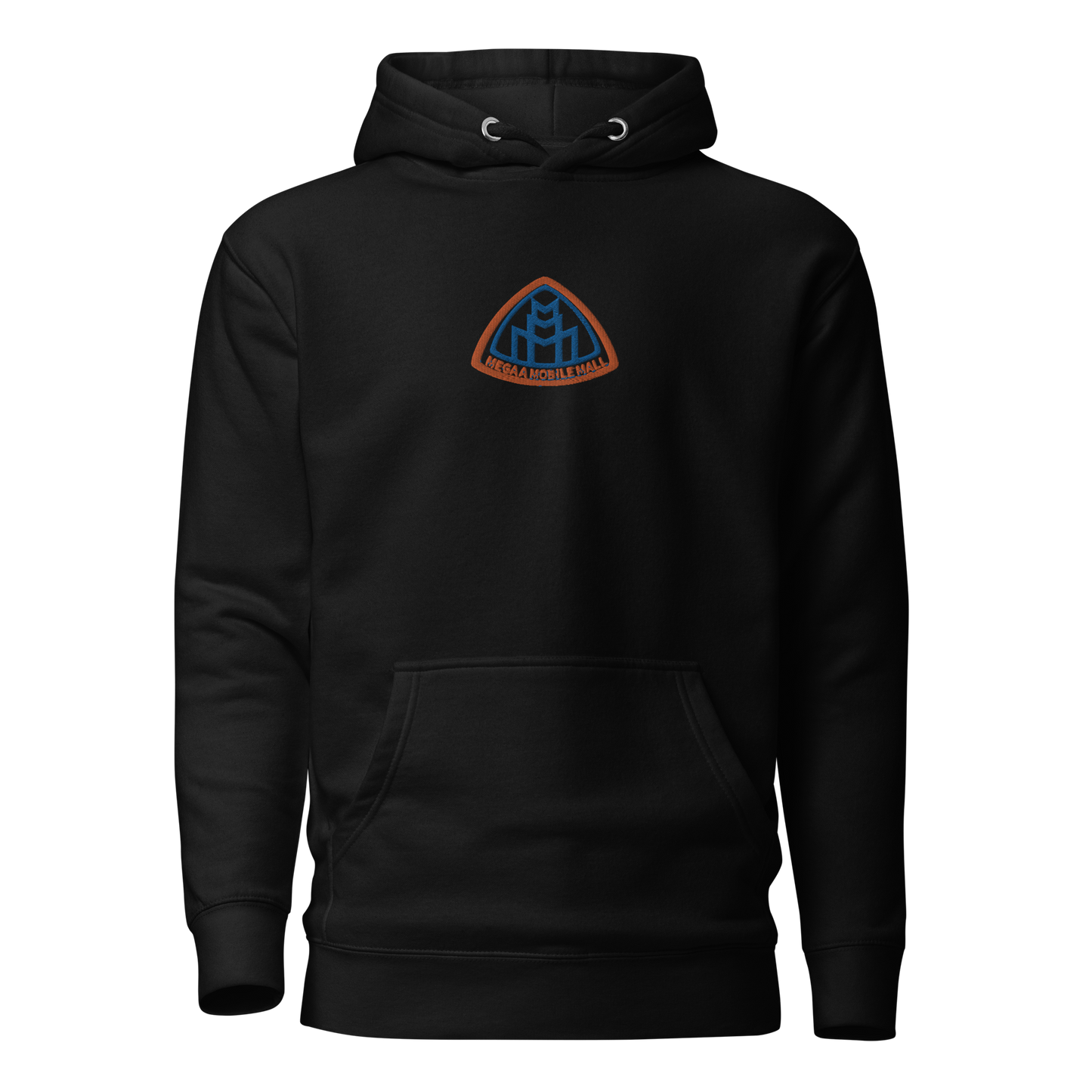 new york colorway megaamobilemall logo stitched black hoodie