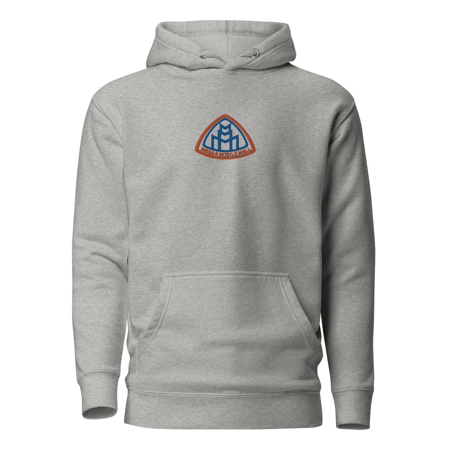new york colorway megaamobilemall logo stitched gray hoodie