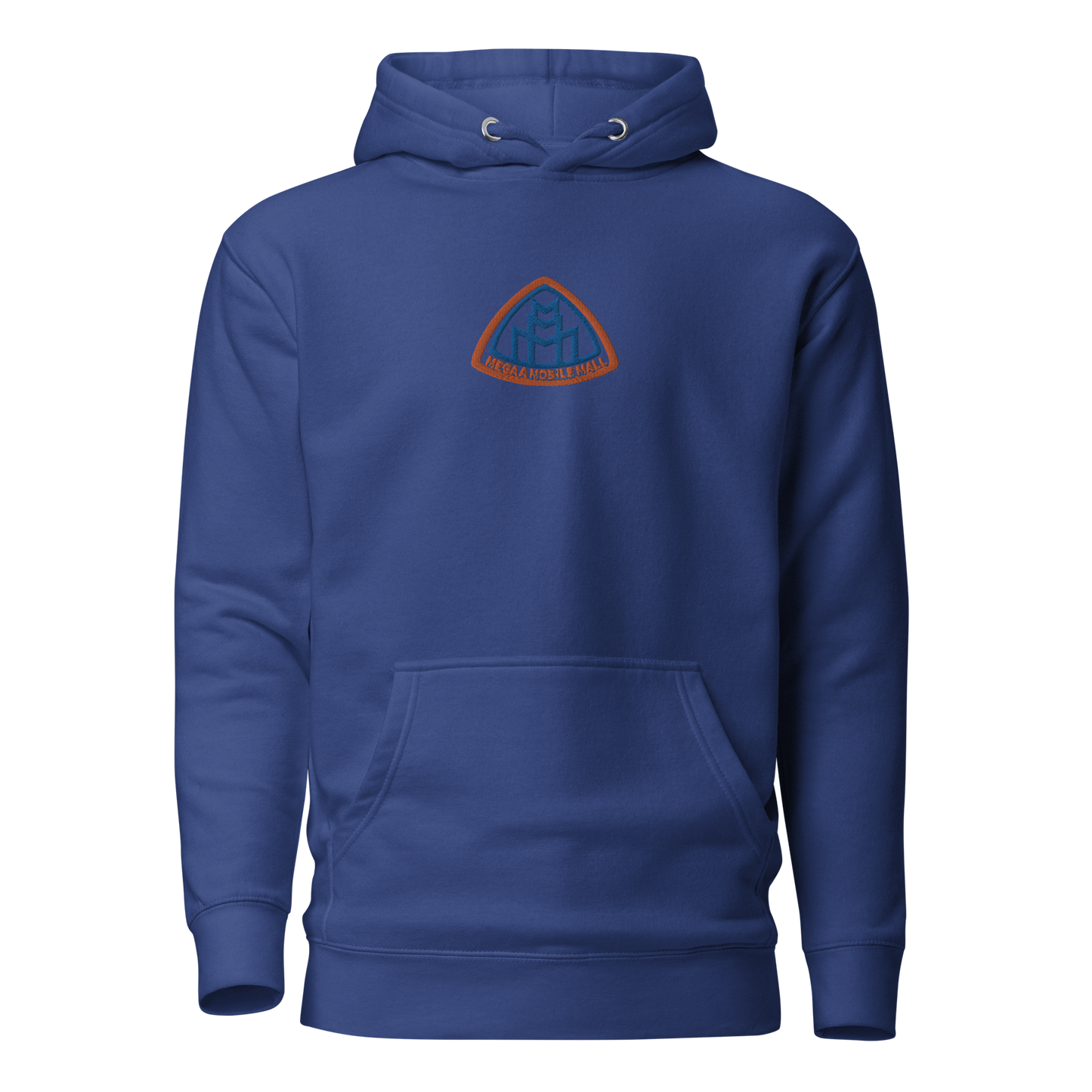 new york colorway megaamobilemall logo stitched blue hoodie